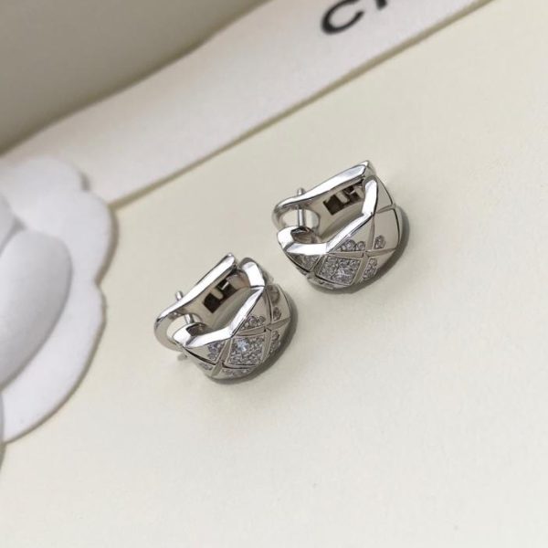 réplica,joyas,joyería,1:1,replica,fake,lujo,barato Pendientes Chanel Coco con diamantes aplastados