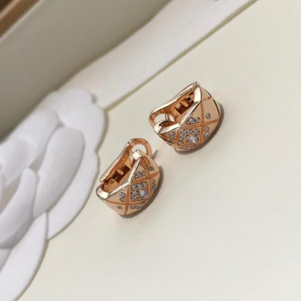 réplica,joyas,joyería,1:1,replica,fake,lujo,barato Pendientes Chanel Coco con motivo de diamantes