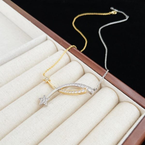 réplica,joyas,joyería,1:1,replica,fake,lujo,barato Pendientes cometa bicolor Chanel comete