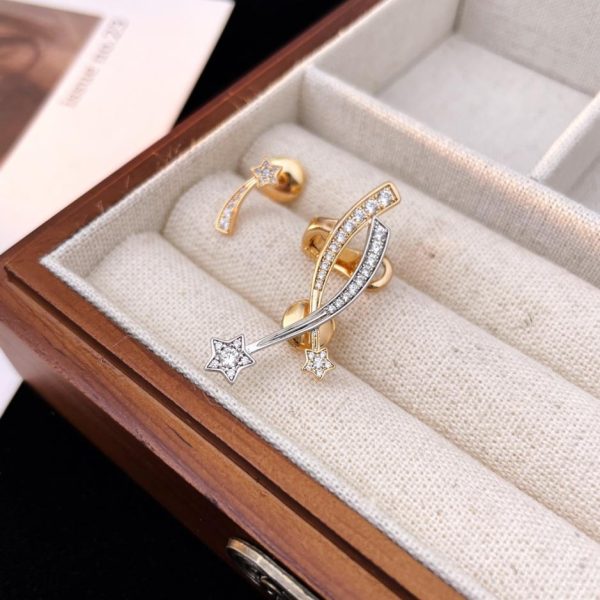 réplica,joyas,joyería,1:1,replica,fake,lujo,barato Pendientes cometa bicolor Chanel comete