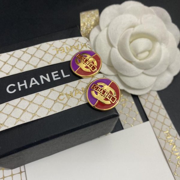 réplica,joyas,joyería,1:1,replica,fake,lujo,barato Chanel Double C Linked Rojo, Pendientes con bloques de color