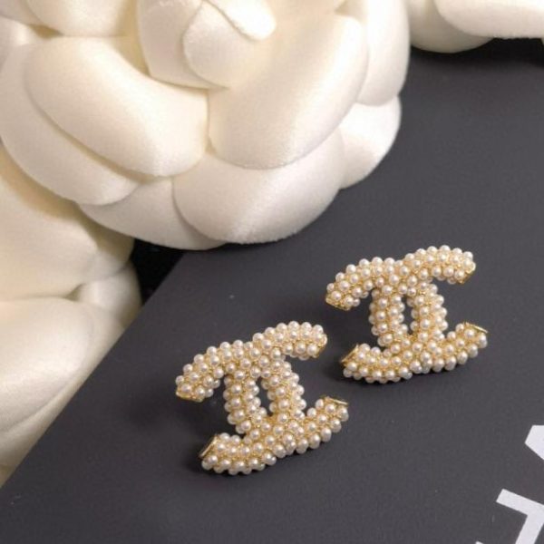 réplica,joyas,joyería,1:1,replica,fake,lujo,barato Pendientes de perlas de grano de arroz CHANEL Swarovski