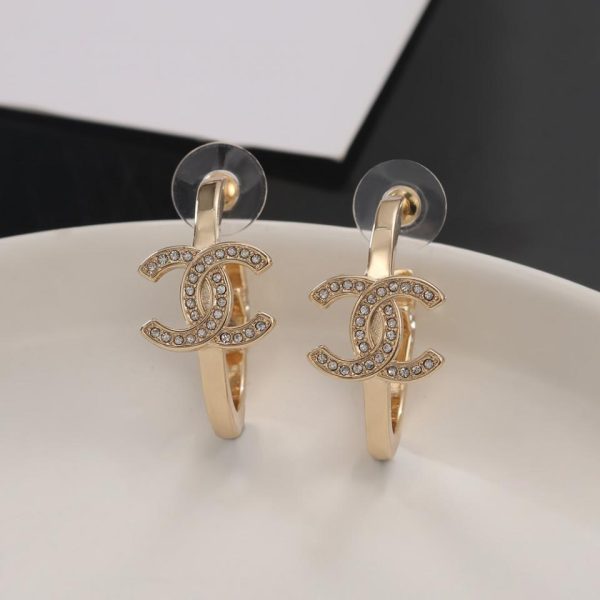 réplica,joyas,joyería,1:1,replica,fake,lujo,barato Pendientes Chanel de oro claro