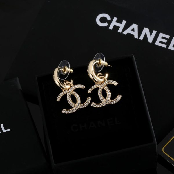 réplica,joyas,joyería,1:1,replica,fake,lujo,barato Pendientes Chanel de oro claro