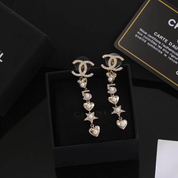 réplica,joyas,joyería,1:1,replica,fake,lujo,barato Pendientes de gran nombre de Chanel