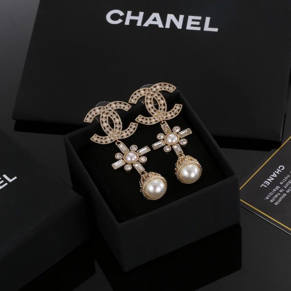 réplica,joyas,joyería,1:1,replica,fake,lujo,barato Pendientes Chanel de oro claro