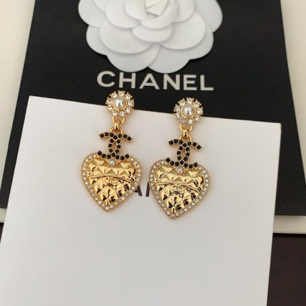 réplica,joyas,joyería,1:1,replica,fake,lujo,barato Pendientes de amor de oro Chanel