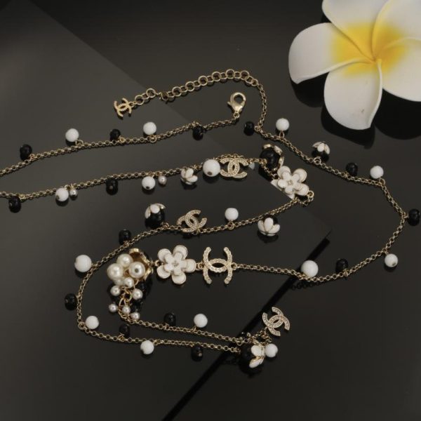 réplica,joyas,joyería,1:1,replica,fake,lujo,barato Collar de perlas Chanel Doble C