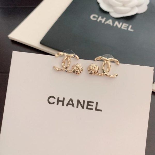 réplica,joyas,joyería,1:1,replica,fake,lujo,barato Pendientes Chanel mini cc flores