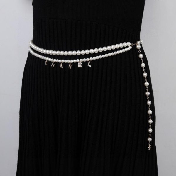 réplica,joyas,joyería,1:1,replica,fake,lujo,barato Cadena de cintura de perlas de doble capa Chanel