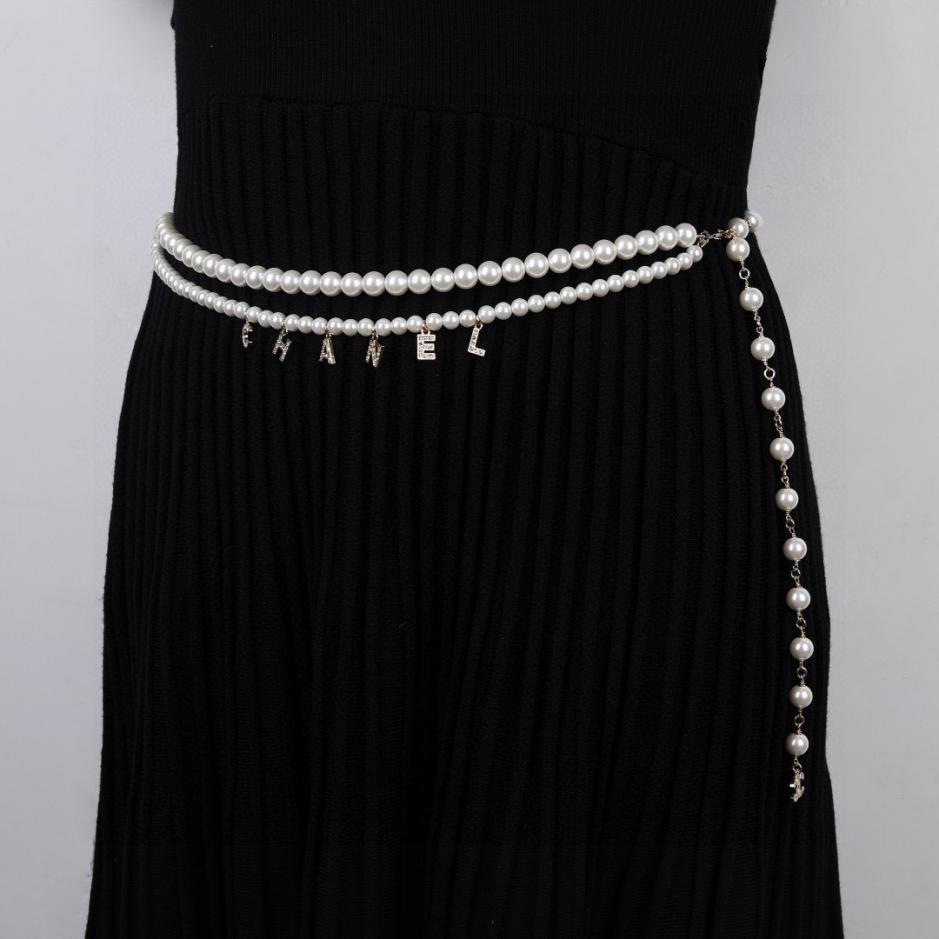 réplica,joyas,joyería,1:1,replica,fake,lujo,barato réplica,joyas,joyería,1:1,replica,fake,lujo,barato Cadena de cintura de perlas de doble capa Chanel