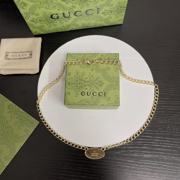 réplica,joyas,joyería,1:1,replica,fake,lujo,barato Collar Gucci con doble G entrelazada
