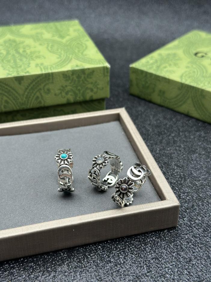 réplica,joyas,joyería,1:1,replica,fake,lujo,barato Anillo Gucci con Margarita y Piedra Natural
