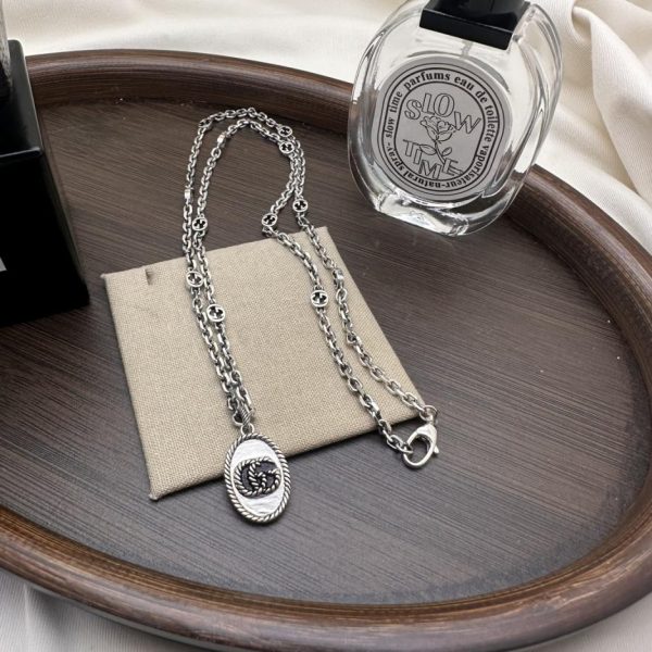 réplica,joyas,joyería,1:1,replica,fake,lujo,barato Collar Gucci con G ovalada