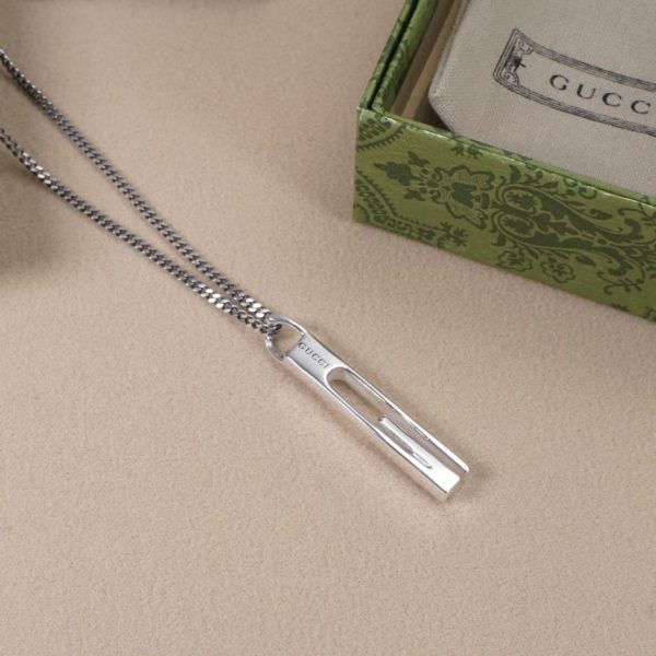 réplica,joyas,joyería,1:1,replica,fake,lujo,barato Collar Gucci con barra rectangular en forma de G
