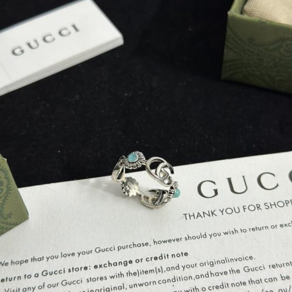 réplica,joyas,joyería,1:1,replica,fake,lujo,barato anillo entrelazado Gucci Doble G