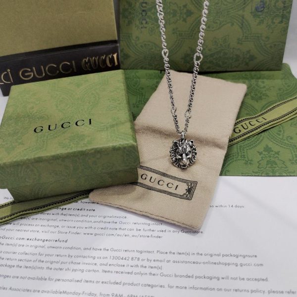 réplica,joyas,joyería,1:1,replica,fake,lujo,barato colgante de cabeza de león de Gucci