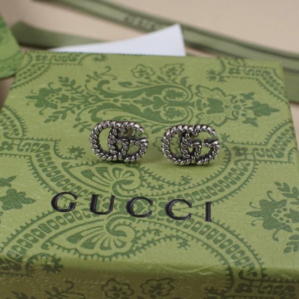 réplica,joyas,joyería,1:1,replica,fake,lujo,barato Pendientes torcidos con doble G entrelazada de Gucci