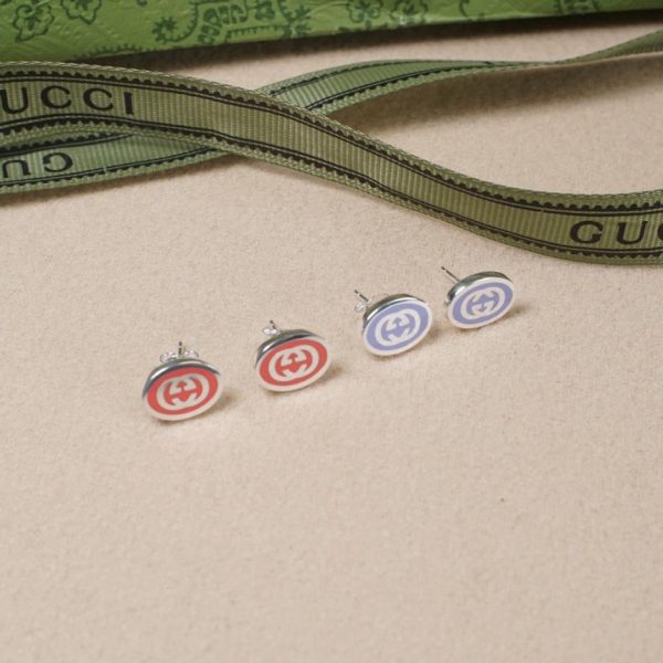 réplica,joyas,joyería,1:1,replica,fake,lujo,barato Aretes de esmalte colorido con doble G de Gucci