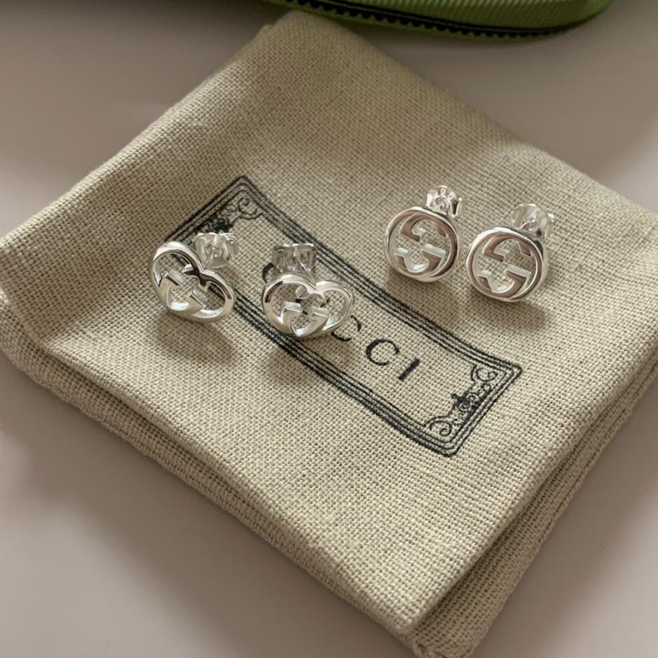réplica,joyas,joyería,1:1,replica,fake,lujo,barato réplica,joyas,joyería,1:1,replica,fake,lujo,barato Pendientes G Love entrelazados de Gucci