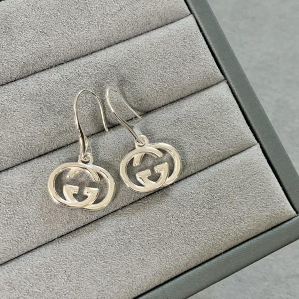 réplica,joyas,joyería,1:1,replica,fake,lujo,barato Pendientes Gucci con doble G y gancho para la oreja clásico