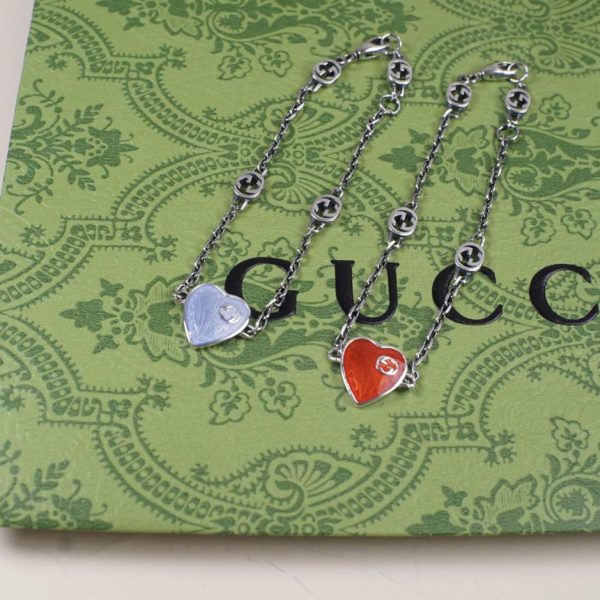 réplica,joyas,joyería,1:1,replica,fake,lujo,barato pulsera Gucci con doble g entrelazada