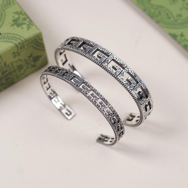 réplica,joyas,joyería,1:1,replica,fake,lujo,barato Pulsera Gucci de plata con motivo G cuadrada