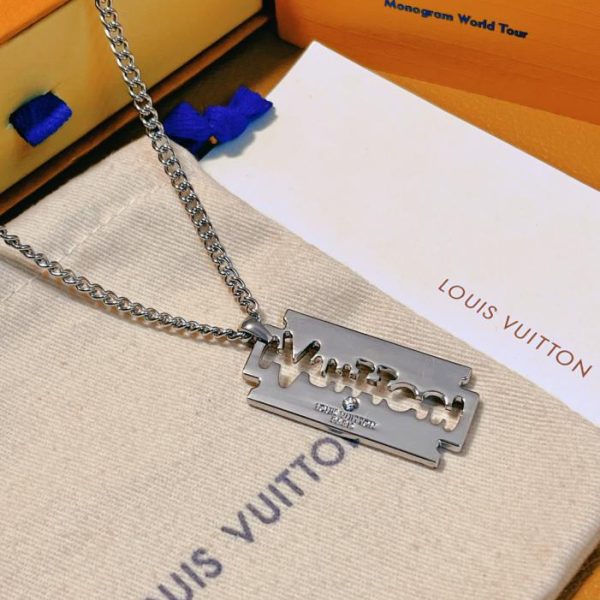 réplica,joyas,joyería,1:1,replica,fake,lujo,barato Collar grande para hombre LOUIS VUITTON Silver Blade