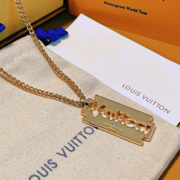 réplica,joyas,joyería,1:1,replica,fake,lujo,barato Collar de hombre grande con hoja de oro LOUIS VUITTON