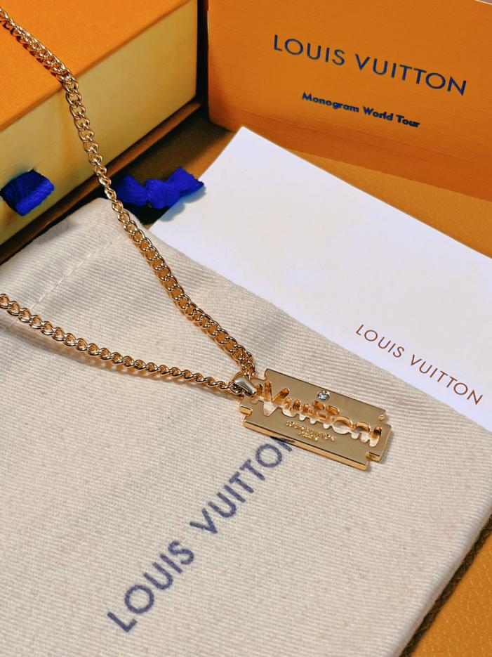 réplica,joyas,joyería,1:1,replica,fake,lujo,barato Collar de hombre pequeño con hoja de oro LOUIS VUITTON