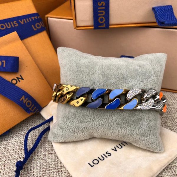 réplica,joyas,joyería,1:1,replica,fake,lujo,barato Pulsera LOUIS VUITTON con parches de eslabones