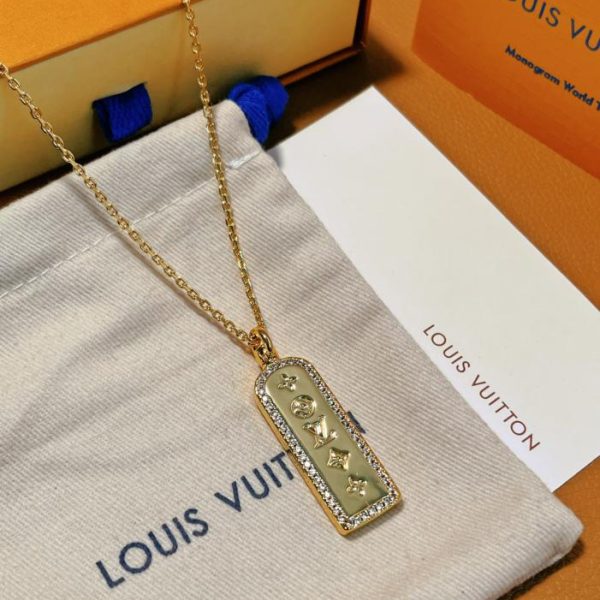 réplica,joyas,joyería,1:1,replica,fake,lujo,barato Collar con colgante rectangular de la marca LOUIS VUITTON