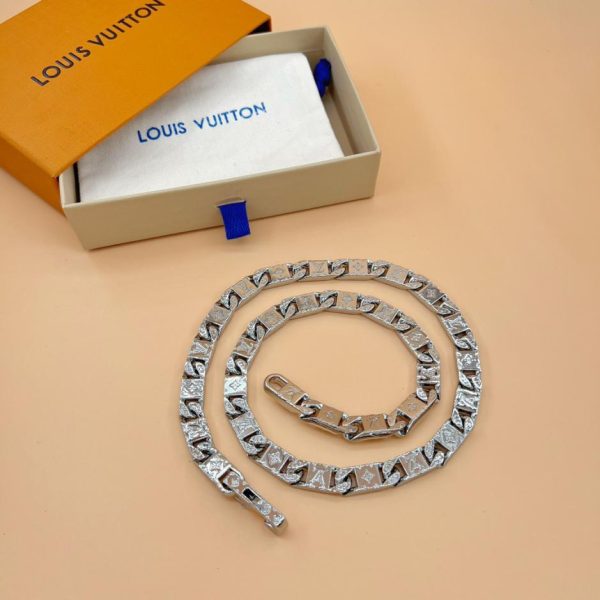 réplica,joyas,joyería,1:1,replica,fake,lujo,barato Collar con costuras y placa de identificación de LOUIS VUITTON
