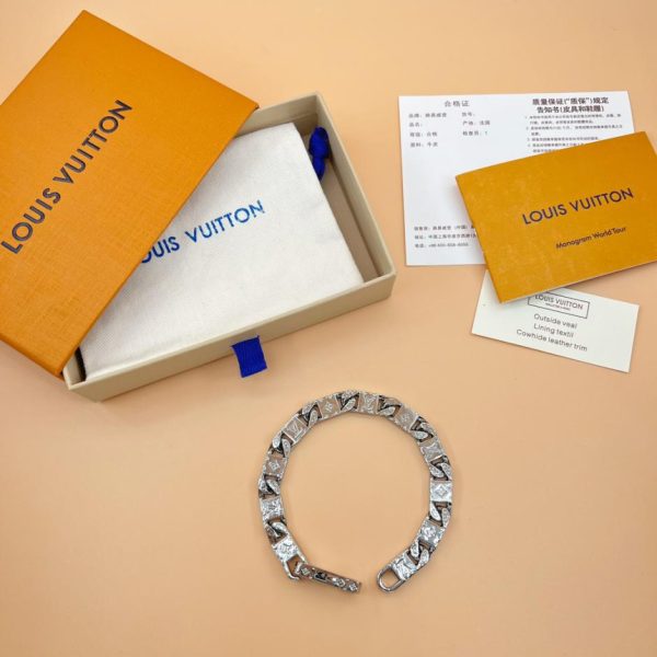 réplica,joyas,joyería,1:1,replica,fake,lujo,barato Pulsera con costuras y placa de identificación de LOUIS VUITTON