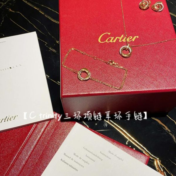 réplica,joyas,joyería,1:1,replica,fake,lujo,barato Pendientes de pulsera con collar de tres anillos Cartier