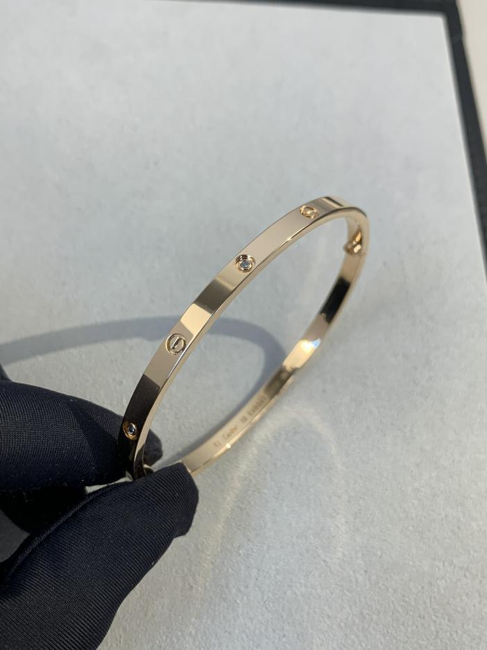 réplica,joyas,joyería,1:1,replica,fake,lujo,barato Cartier versión estrecha pulsera de amor con seis diamantes