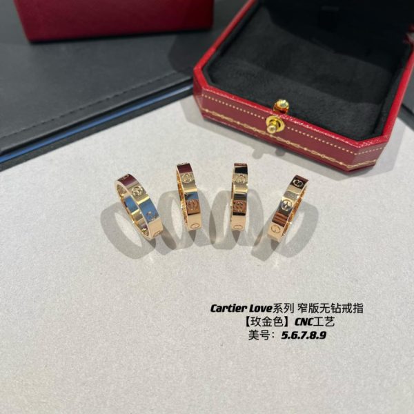réplica,joyas,joyería,1:1,replica,fake,lujo,barato Anillo ancho sin diamantes Cartier serie Love