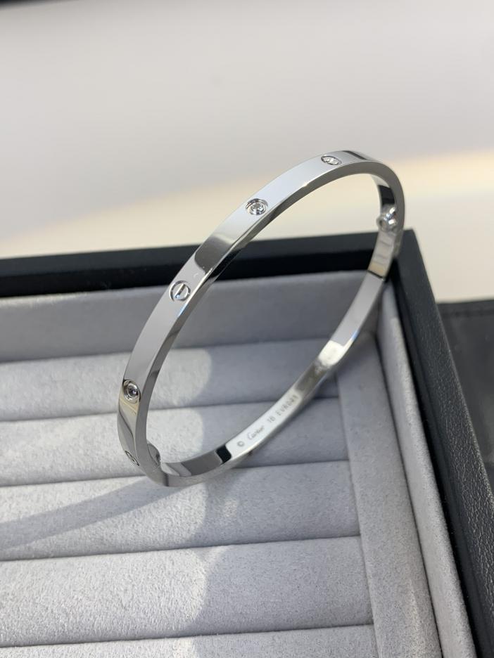 réplica,joyas,joyería,1:1,replica,fake,lujo,barato Cartier versión estrecha pulsera de amor con seis diamantes