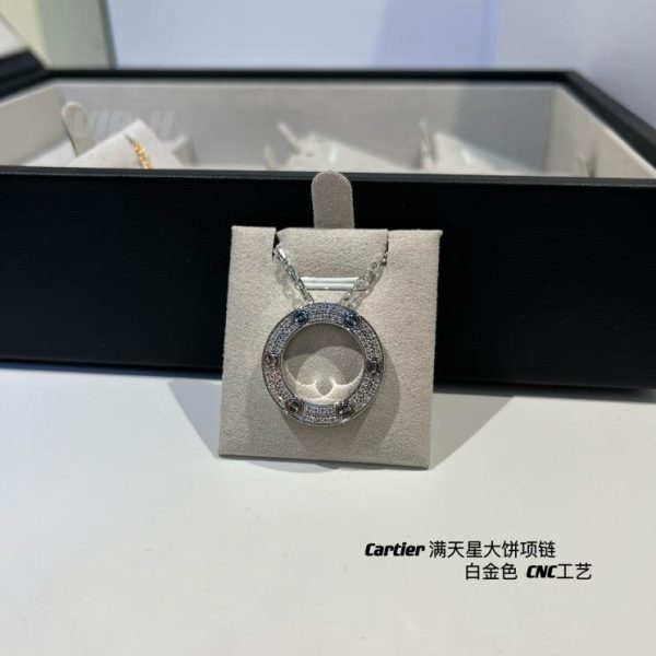 réplica,joyas,joyería,1:1,replica,fake,lujo,barato Collar con forma de panqueque de gypsophila de la serie Love de Cartier