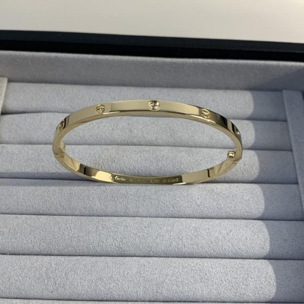 réplica,joyas,joyería,1:1,replica,fake,lujo,barato Cartier versión estrecha pulsera de amor con diez diamantes