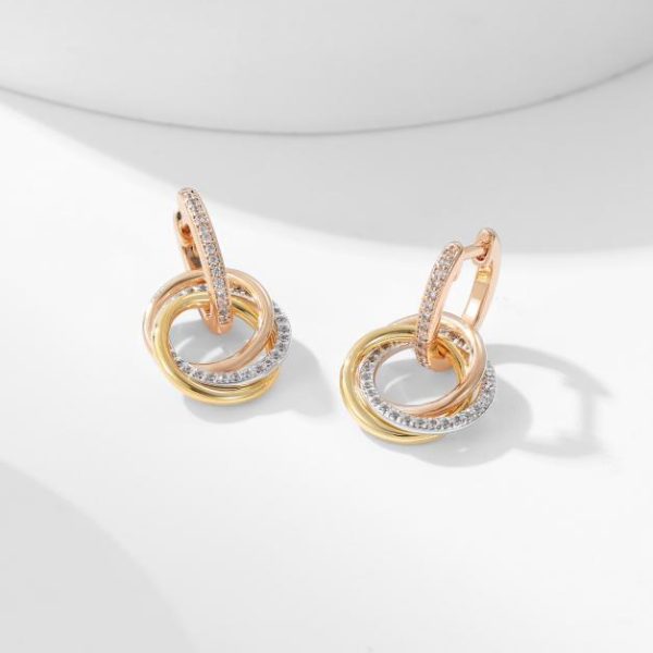 réplica,joyas,joyería,1:1,replica,fake,lujo,barato Pendientes de aro Cartier Trinity tricolor