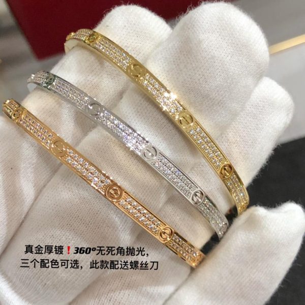 réplica,joyas,joyería,1:1,replica,fake,lujo,barato Pulsera de amor con aliento de bebé versión estrecha de Cartier