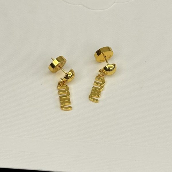 réplica,joyas,joyería,1:1,replica,fake,lujo,barato Pendientes con letras de Miu Miu
