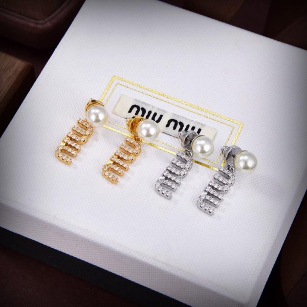 réplica,joyas,joyería,1:1,replica,fake,lujo,barato Pendientes colgantes de aceite de Miu Miu