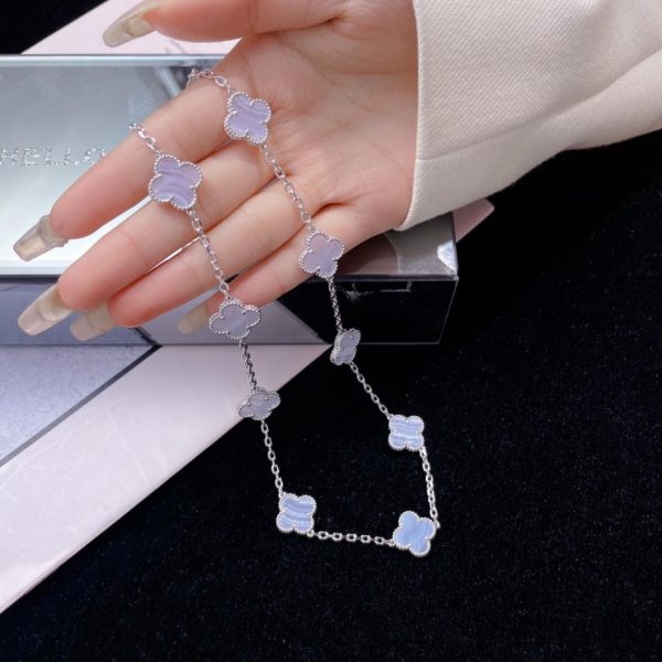 réplica,joyas,joyería,1:1,replica,fake,lujo,barato [Versión superior] Pulsera de cinco flores con ojo de tigre de Van Cleef & Arpels