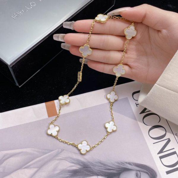 réplica,joyas,joyería,1:1,replica,fake,lujo,barato [Versión superior] Pulsera de cinco flores de piedra natural de ónix negro de versión alta de Van Cleef & Arpels