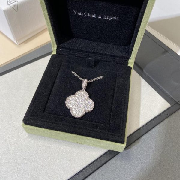 réplica,joyas,joyería,1:1,replica,fake,lujo,barato [Versión superior] Collar de una sola flor en oro láser VCA de Van Cleef & Arpels