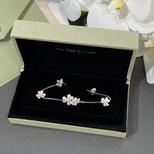 réplica,joyas,joyería,1:1,replica,fake,lujo,barato [Versión superior] Van Cleef & Arpels vca pulsera de cinco flores con láser negro