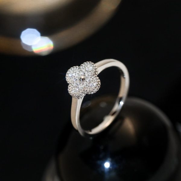 réplica,joyas,joyería,1:1,replica,fake,lujo,barato [Versión superior] Anillo de trébol de cuatro hojas de Van Cleef & Arpels