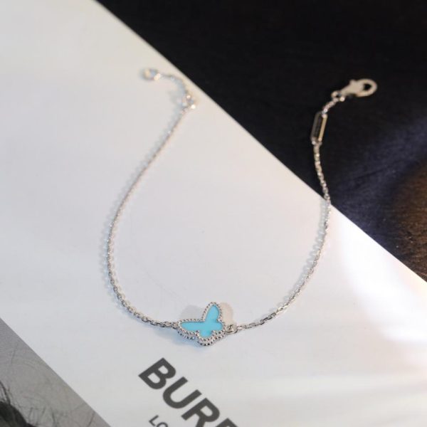 réplica,joyas,joyería,1:1,replica,fake,lujo,barato [Versión superior] Pulsera de nácar blanca con trébol de cuatro hojas mini de Van Cleef & Arpels